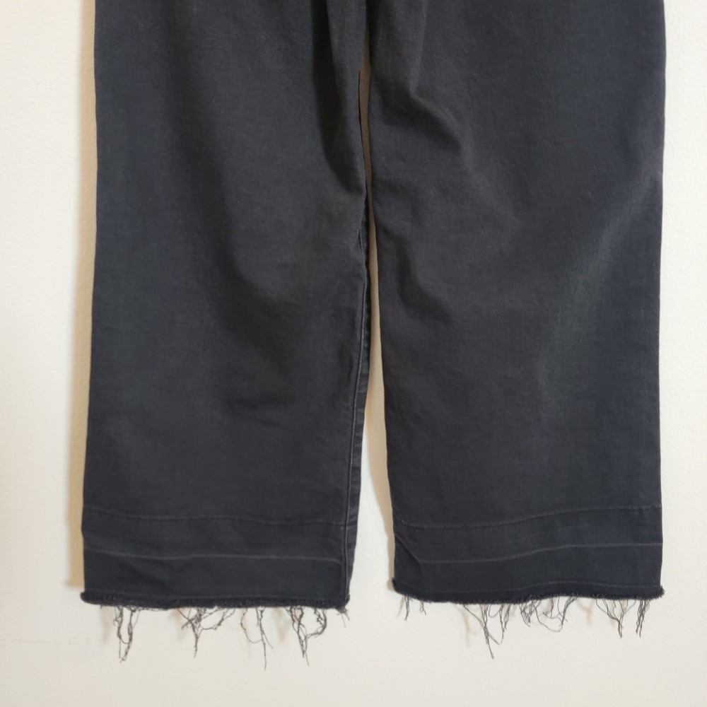 H&M &Denim Black Sz 4‎ Culotte High Waist Casual Wide Leg Jean Pant 5 Pocket - Picture 13 of 16